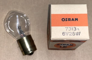 Glühbirne Osram 6V 25W BA20s, sehr selten, NOS