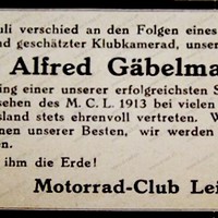 D-Rad Berlin-Kairo Alfred Gaebekmann Leipzig Deutsche Industrie-Werke AG Todesanzeige
