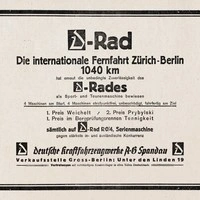 D-Rad R0/4 Werbung Reklame Fernfahrt Zürich-München-Berlin 1925