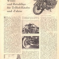 D-Rad R1/4 Bericht, Winke und Vorschläge für D-Rad-Käfer und -Fahrer