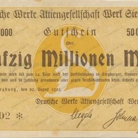 Notgeld Deutsche Werke AG Werk Siegburg (1923)