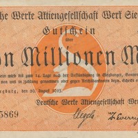 Notgeld Deutsche Werke AG Werk Siegburg (1923)